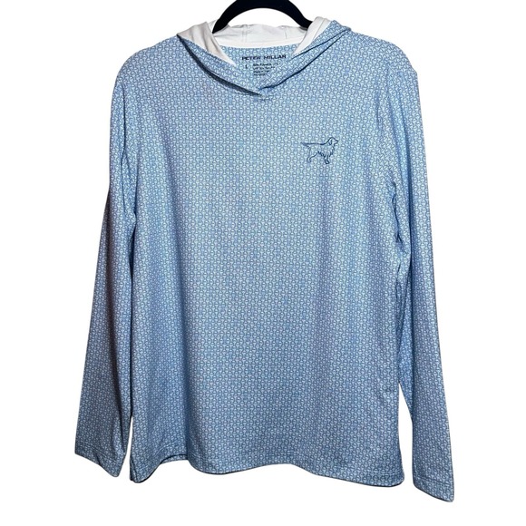 Peter Millar Tops - Peter Millar Crown Sport Sun Hoodie Womens L Blue UPF 50+ Golf Pullover